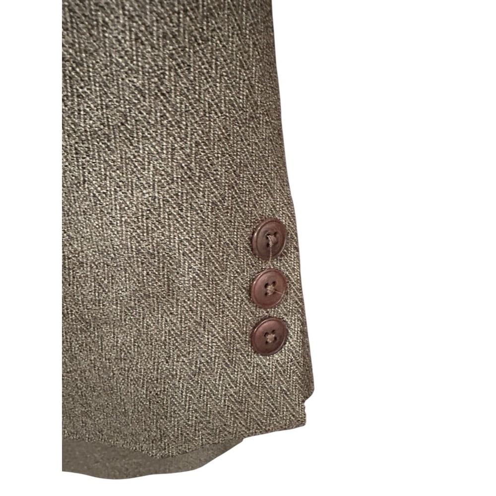PERRY ELLIS Mens Tweed‎ Blazer Sport Coat Casual Jacket Size 44R Wool Brown EUC - Picture 3 of 11